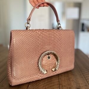 Like new Jimmy Choo Mauve Python Madeline Top Handle Bag